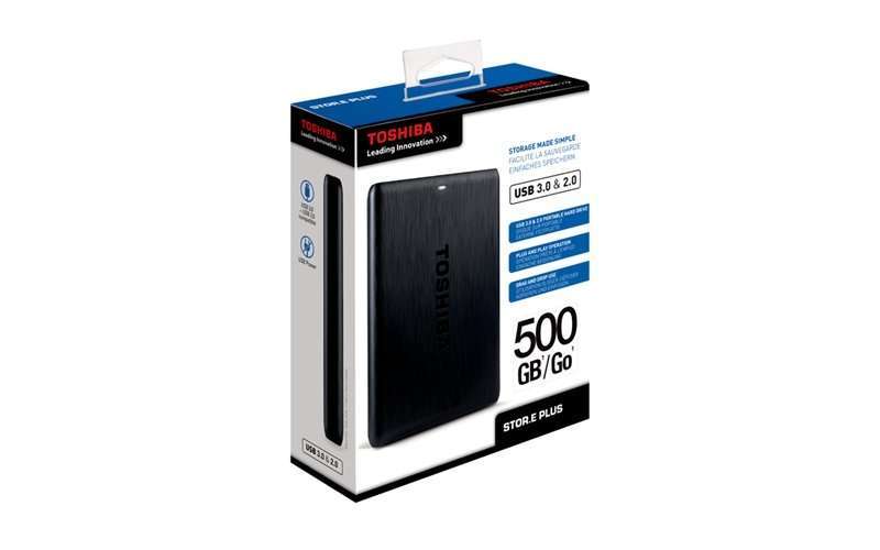 500GB Külső HDD 2.5  USB3.0 Toshiba Canvio Plus Fekete szálcsiszolt fotó, illusztráció : HDTP105EK3AA