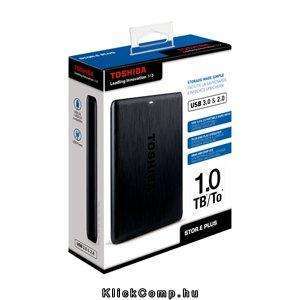1TB Külső HDD 2.5  USB3.0 Toshiba Canvio Plus Fekete szálcsiszolt fotó, illusztráció : HDTP110EK3AA