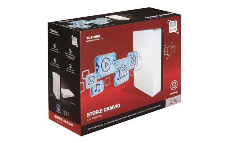 2TB Külső HDD 3.5  USB3.0 Toshiba Canvio Desk Fekete-Fehér fotó, illusztráció : HDWC120EW3J1