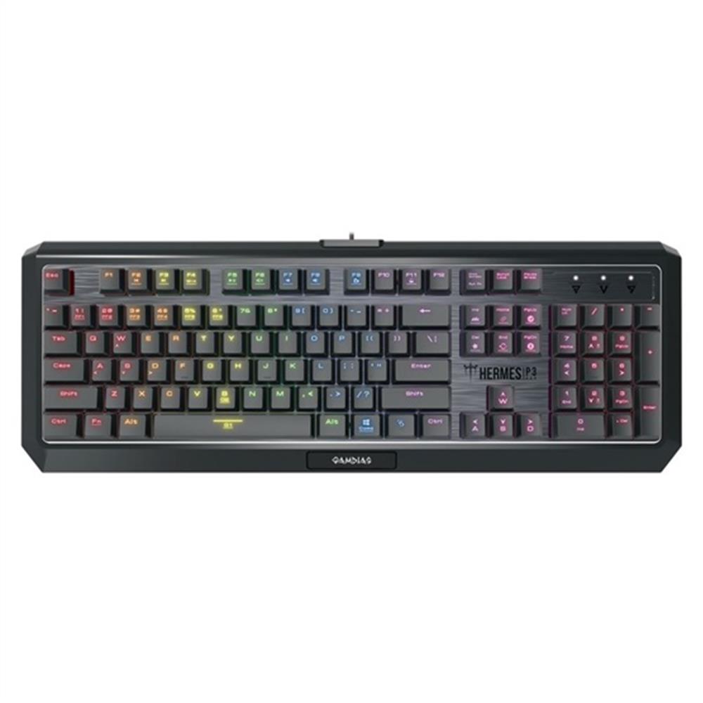 Gamer billentyűzet USB Gamdias HERMES P3 fekete HU fotó, illusztráció : HERMES-P3-HU