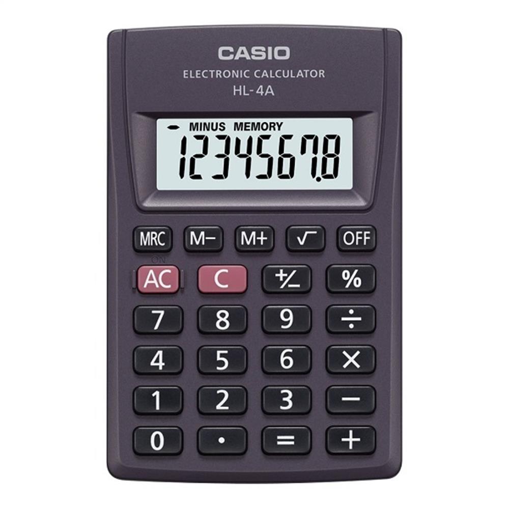 Zsebszámológép Casio HL-4A-S fekete fotó, illusztráció : HL-4A-S