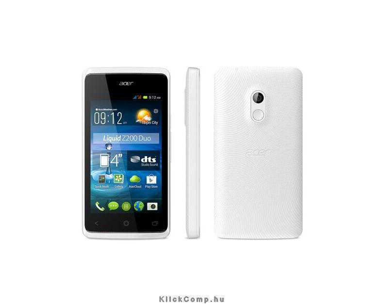 Acer Liquid Z200 White Dual SIM Mobiltelefon fotó, illusztráció : HM.HG9EG.004