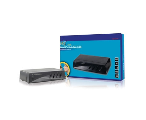 MANUÁLIS 4 PORTOS AUDIÓ/VIDEÓ KAPCSOLÓ fotó, illusztráció : HQSW-AV210