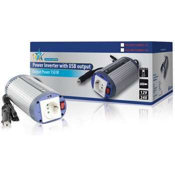 ÁRAMÁTALAKÍTÓ 150W 24 > 230V + USB fotó, illusztráció : HQ-INV150WU-24