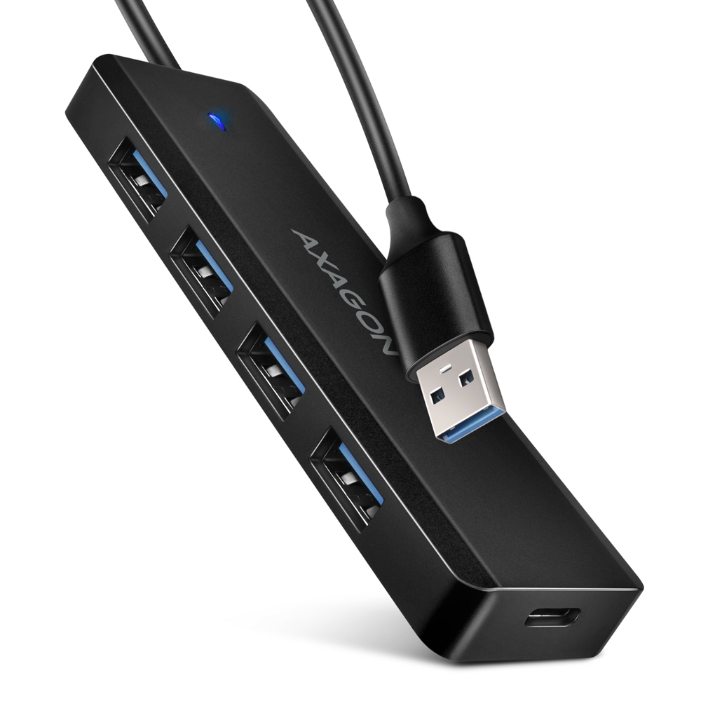 4 port USB Hub USB3.2 AXAGON HUE-C1A  fekete - Már nem forgalmazott termék fotó, illusztráció : HUE-C1A