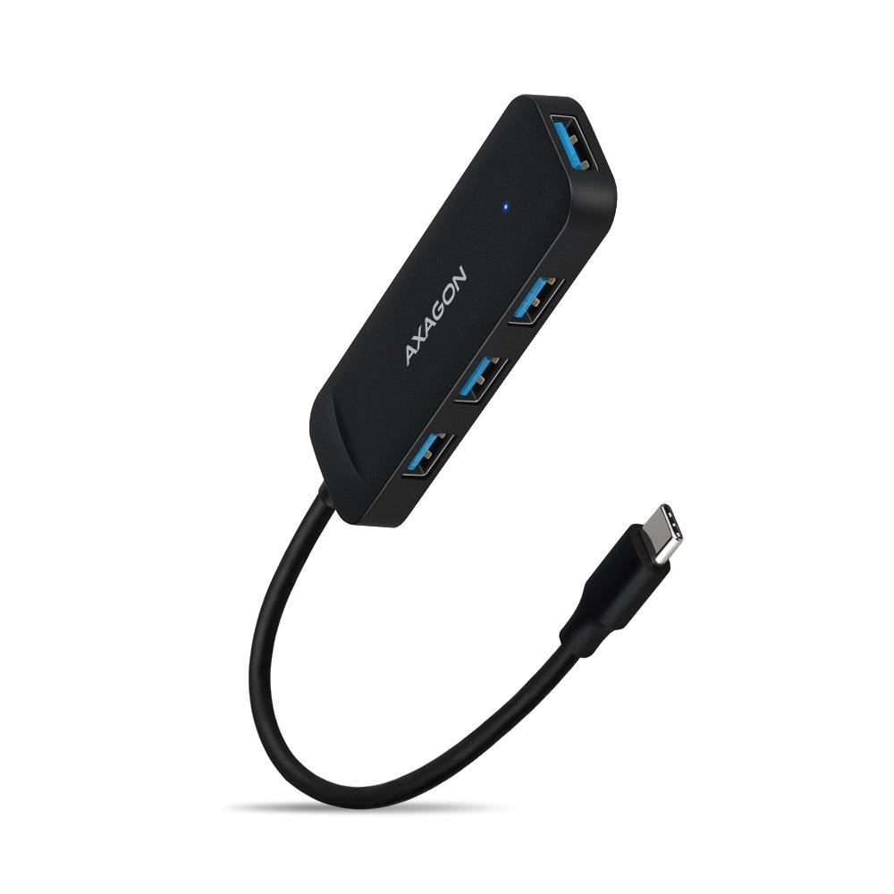 USB Hub 4 port USB3.0 AXAGON HUE-L1C fekete fotó, illusztráció : HUE-L1C