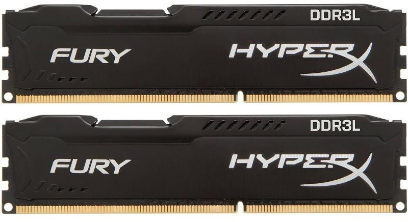 16GB DDR3 memória 1600MHz Kit 2db 8GB Kingston HyperX FURY fekete LoVo HX316LC1 fotó, illusztráció : HX316LC10FBK2_16