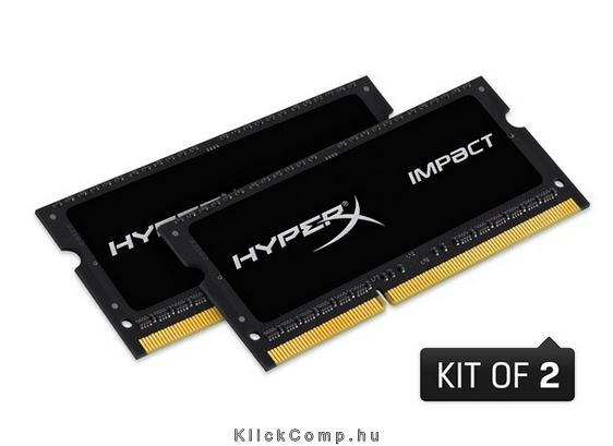 16GB DDR3 Notebook memória 1600MHz 1.35V Kit! 2db 8GB KINGSTON HyperX Impact Bl fotó, illusztráció : HX316LS9IBK2_16