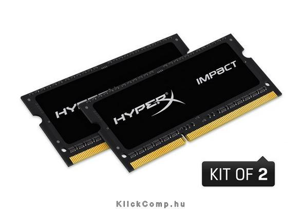 8GB DDR3 notebook memória 1600MHz 1.35V Kit! 2db 4GB KINGSTON HyperX Impact Bla fotó, illusztráció : HX316LS9IBK2_8