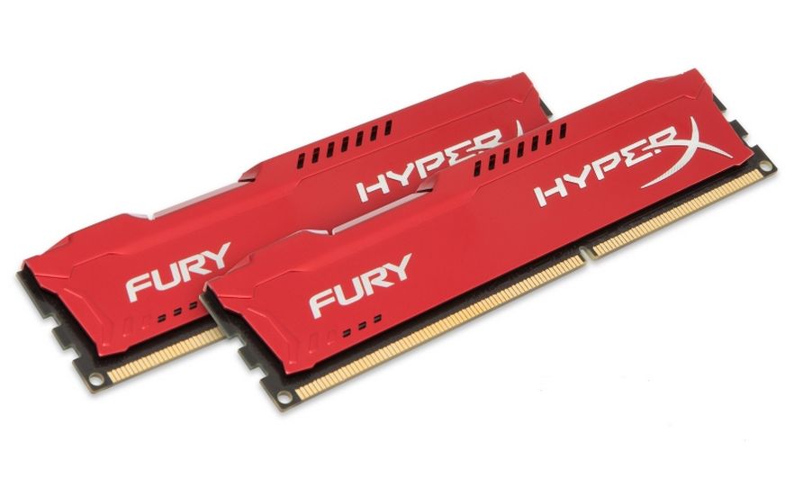 16GB DDR3 Memória 1866MHz CL10 2x8GB Kingston HyperX Fury Red fotó, illusztráció : HX318C10FRK216