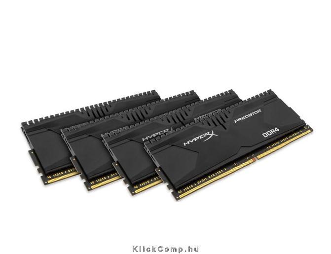 16GB DDR4 Memória 2133MHz Kit 4db 4GB KINGSTON HyperX Predator XMP memória HX42 fotó, illusztráció : HX421C13PBK4_16