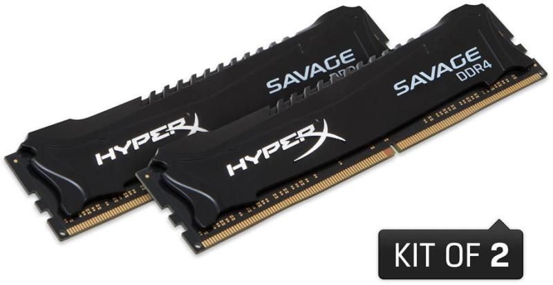 16GB DDR4 memória 2133MHz DDR-4 Kit 2db 8GB Kingston HyperX Savage Fekete XMP H fotó, illusztráció : HX421C13SBK2_16
