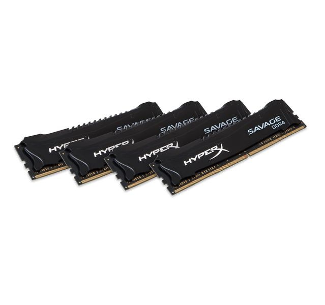 16GB DDR4 memória 2133MHz Kit 4db 4GB Kingston HyperX Savage Fekete XMP HX421C1 fotó, illusztráció : HX421C13SBK4_16