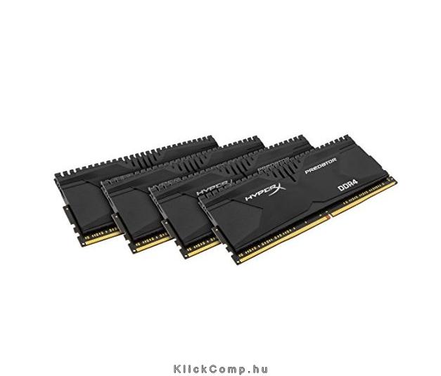 32GB DDR4 Memória 2666MHz Kit 4db 8GB memória KINGSTON HyperX Predator XMP HX42 fotó, illusztráció : HX426C13PBK4_32