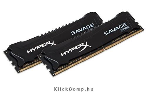 8GB DDR4 memória 2666MHz Kit 2db 4GB Kingston HyperX Savage Fekete XMP HX426C13 fotó, illusztráció : HX426C13SB2K2_8
