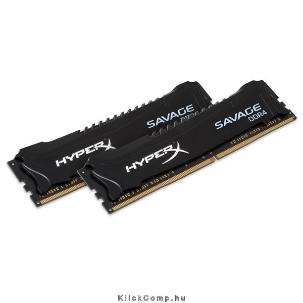 8GB DDR4 memória 2666MHz Kit 2db 4GB Kingston HyperX Savage Fekete XMP HX426C13 fotó, illusztráció : HX426C13SBK2_8