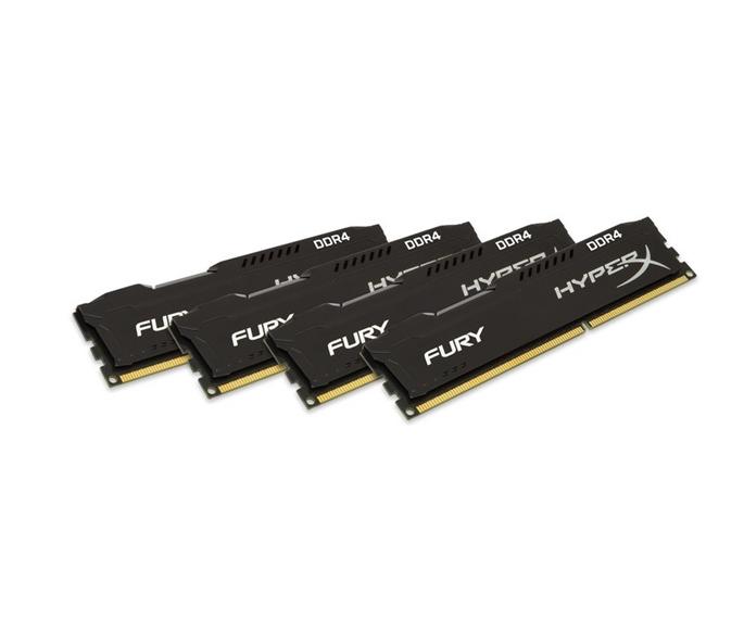 16GB DDR4 Memória 2666MHz Kit 4db 4GB memória KINGSTON HyperX FURY fekete HX426 fotó, illusztráció : HX426C15FBK4_16