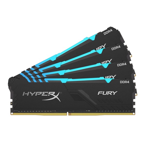 64GB DDR4 memória 3000MHz Kingston HyperX FURY RGB fotó, illusztráció : HX430C15FB3AK4_64