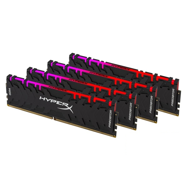 32GB DDR4 memória 3200MHz Kit! 4db 8GB Kingston HyperX Predator RGB XMP fotó, illusztráció : HX432C16PB3AK4_32