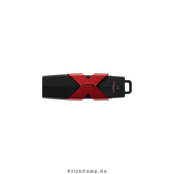 128GB PenDrive USB3.1 Fekete-Piros Kingston HyperX Savage HXS3/128GB Flash Driv fotó, illusztráció : HXS3_128GB