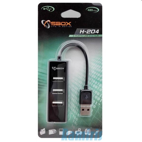 Sbox H-204 4 portos USB hub - Már nem forgalmazott termék fotó, illusztráció : H-204