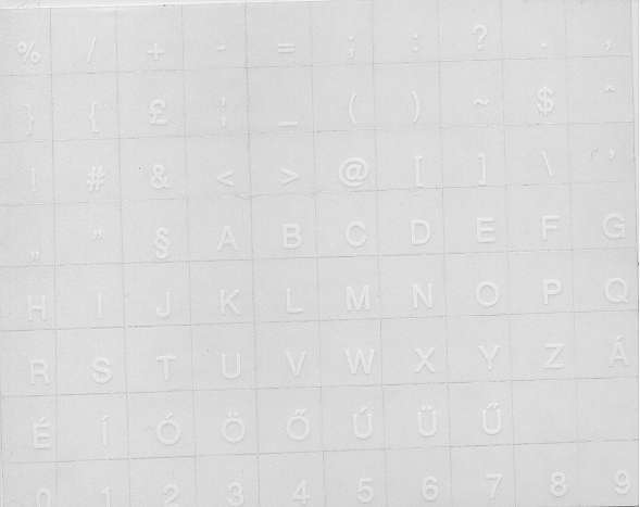 Billentyűzet matrica HU áttetsző alapon fehér betűk - Már nem forgalmazott term fotó, illusztráció : KBMATRICAATF