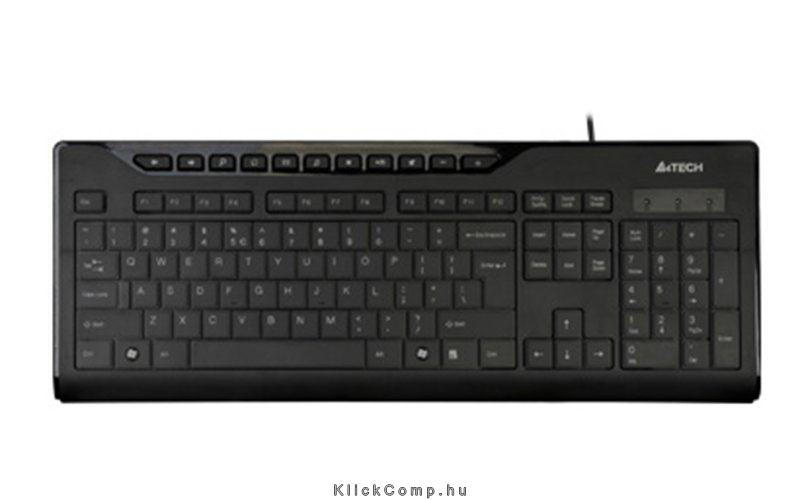Vezetékes X-Slim Multimédiás billentyűzet USB Fekete Kék háttérvilágítás fotó, illusztráció : KD-800L