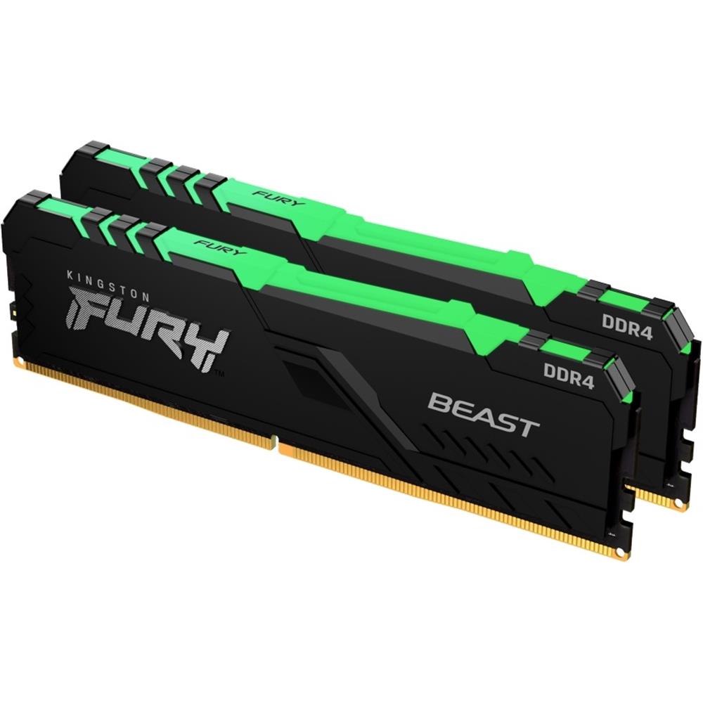 32GB memória DDR4 2666MHz (Kit of 2) 1Gx8 Kingston FURY Beast RGB KF426C16BB1AK fotó, illusztráció : KF426C16BB1AK2_32