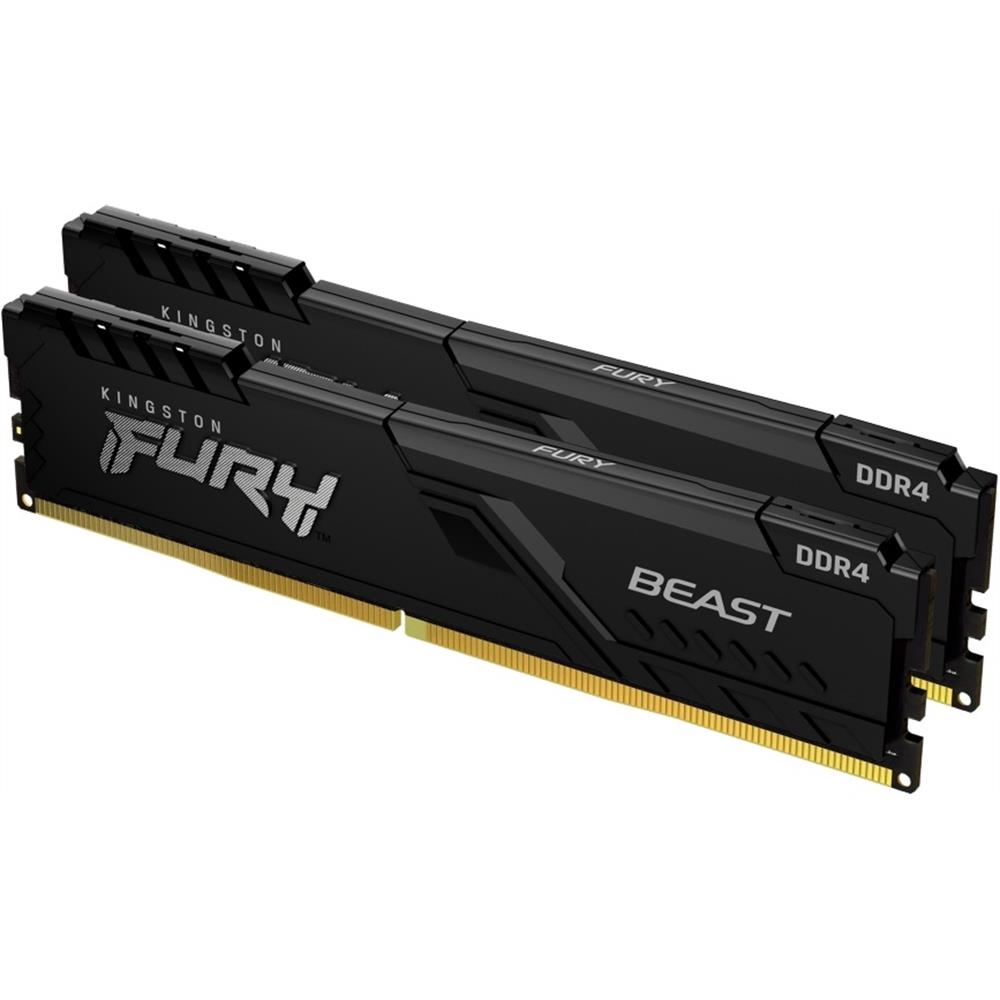 32GB memória DDR4 2666MHz Kit 1Gx8 Kingston FURY Beast Black fotó, illusztráció : KF426C16BB1K2_32