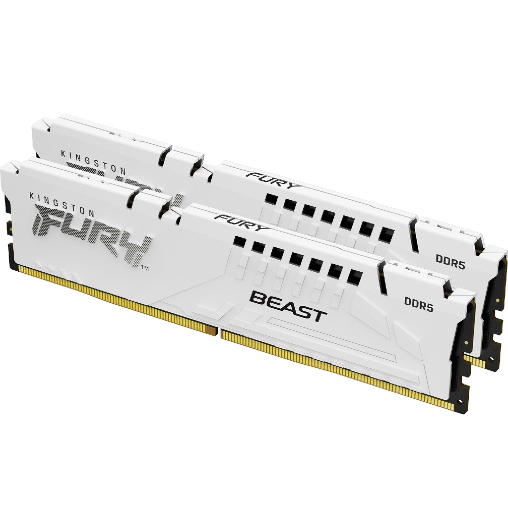 64GB DDR5 memória 5200MHz 2x32GB Kingston FURY Beast White fotó, illusztráció : KF552C40BWK2-64