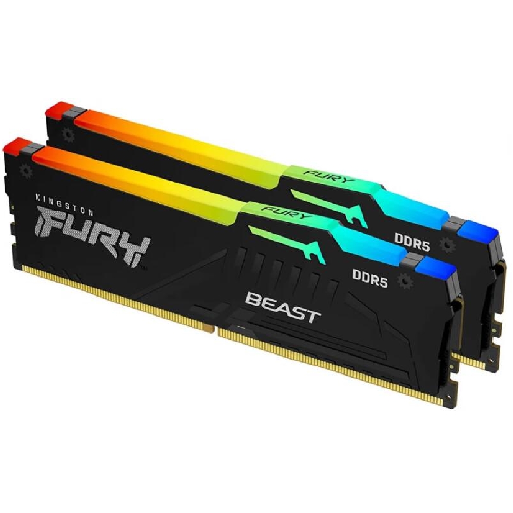 32GB DDR5 memória 6000MHz 2x16GB Kingston FURY Beast fotó, illusztráció : KF560C36BBEAK2-32