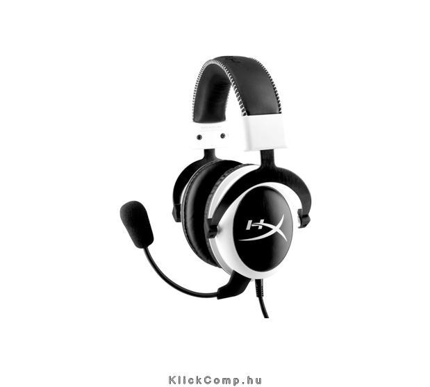 HyperX Cloud fehér 3,5 Jack gamer headset fotó, illusztráció : KHX-H3CLW