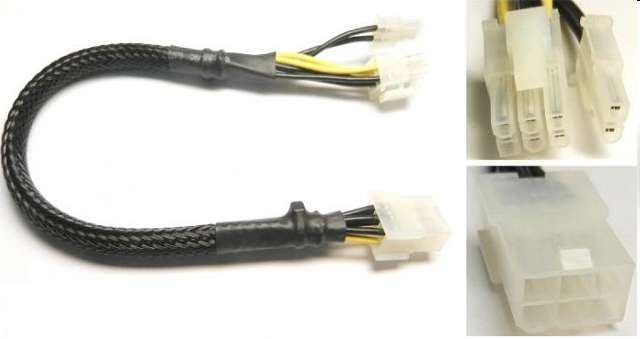 VGA tápkábel 6 pin -> 8 pin fotó, illusztráció : KKTP06208