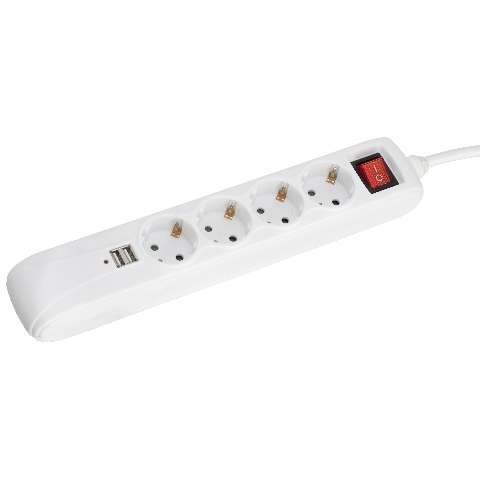 4-es elosztó 2 USB csatlakozóval kapcsol fotó, illusztráció : KKTPE20224