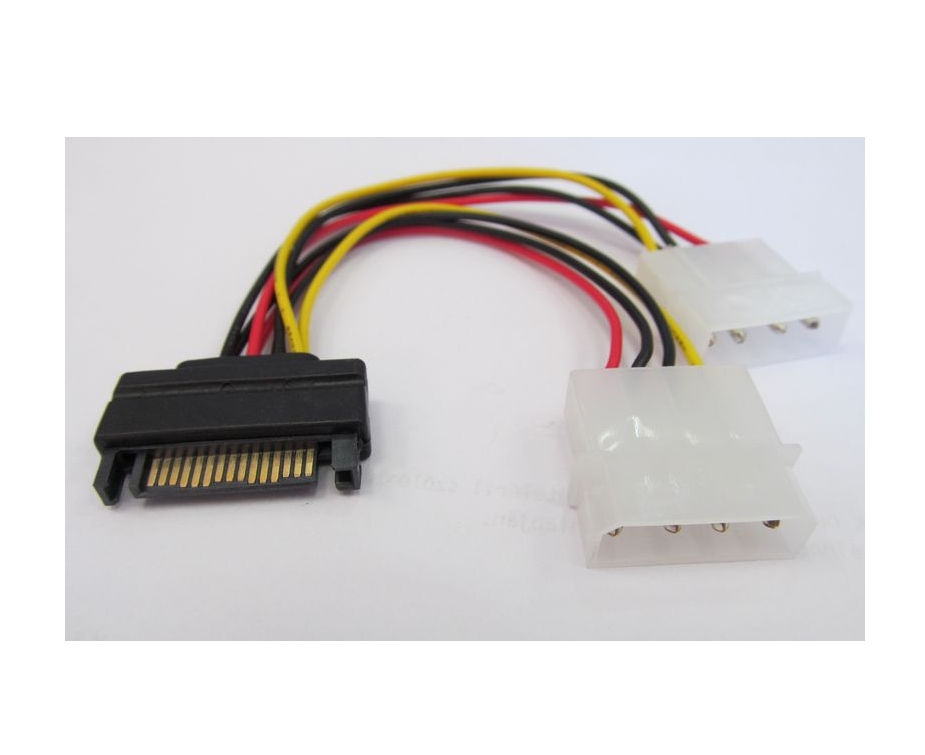 Molex 4 pin/M 2x to SATA 15 pin/M fotó, illusztráció : KKTSAPPW59