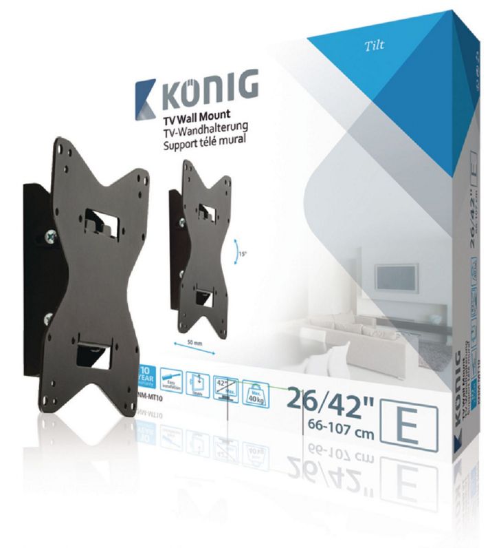 Dönthető fali konzol, 26-42”/66-107 cm, 40 kg/88 lbs fotó, illusztráció : KNM-MT10