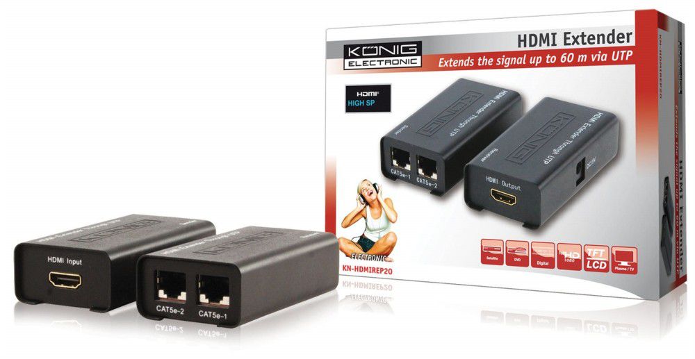 HDMI HOSSZABBÍTÓ UTP-N KERESZTÜL fotó, illusztráció : KN-HDMIREP20