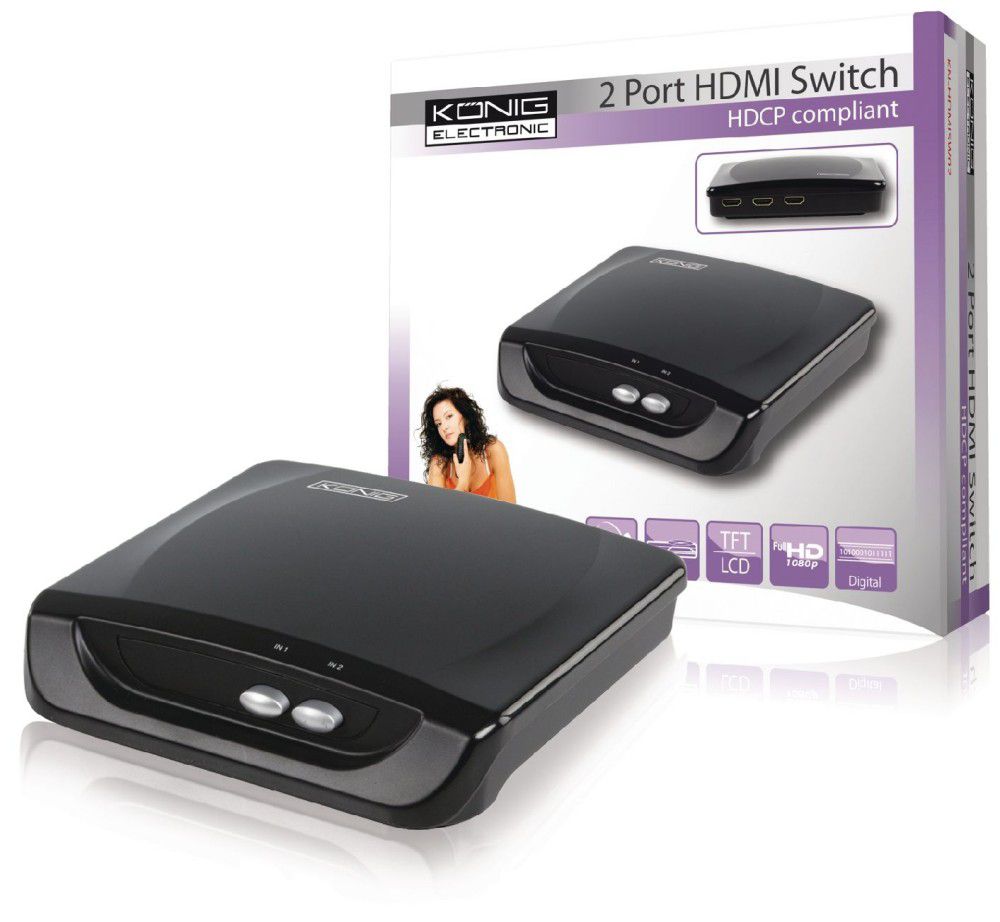 KÉTPORTOS KÉZI HDMI KAPCSOLÓ fotó, illusztráció : KN-HDMISW02