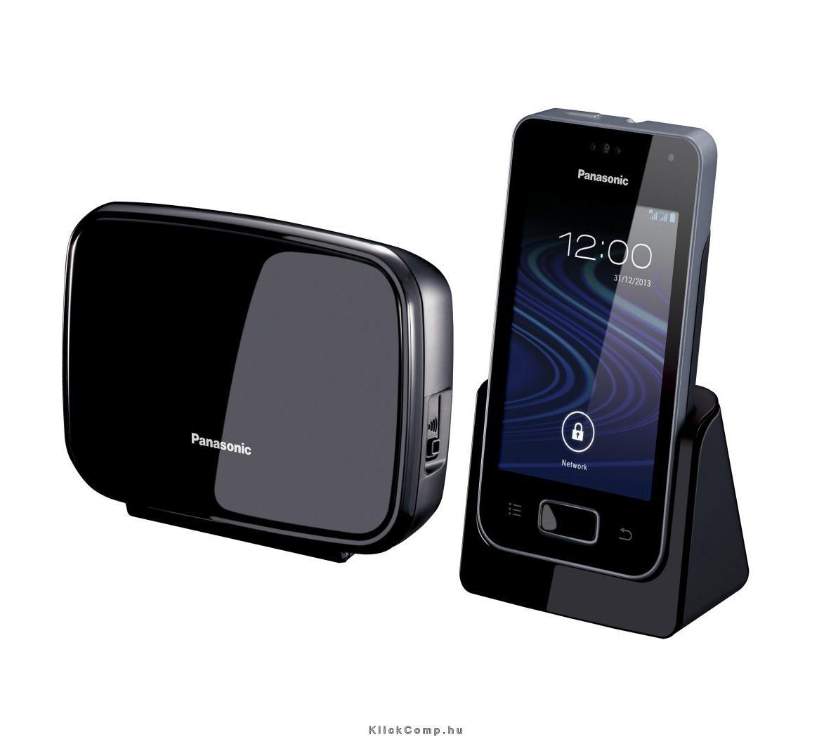 Panasonic DECT telefon, fekete fotó, illusztráció : KX-PRX150PDB