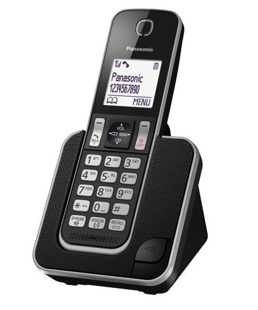 Panasonic DECT telefon fekete fotó, illusztráció : KX-TGD310PDB