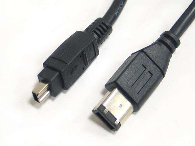 IEE1394 IEEE1394 kábel, 6P-4P, 1.8m, fekete fotó, illusztráció : Kolink-1394466
