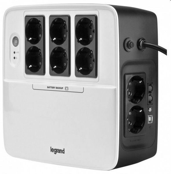Szünetmentes elosztósor 800VA (6+2)xSHK RJ45/RJ11 IN/OUT USB LEGRAND KEOR-M mul fotó, illusztráció : LEGRAND-310039