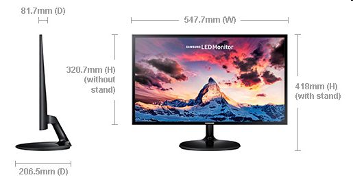 Monitor 23,5  FullHD 1920x1080 PLS 4ms Mega DCR HDMI Dsub Samsung S24F350FHU fotó, illusztráció : LS24F350FHUXEN