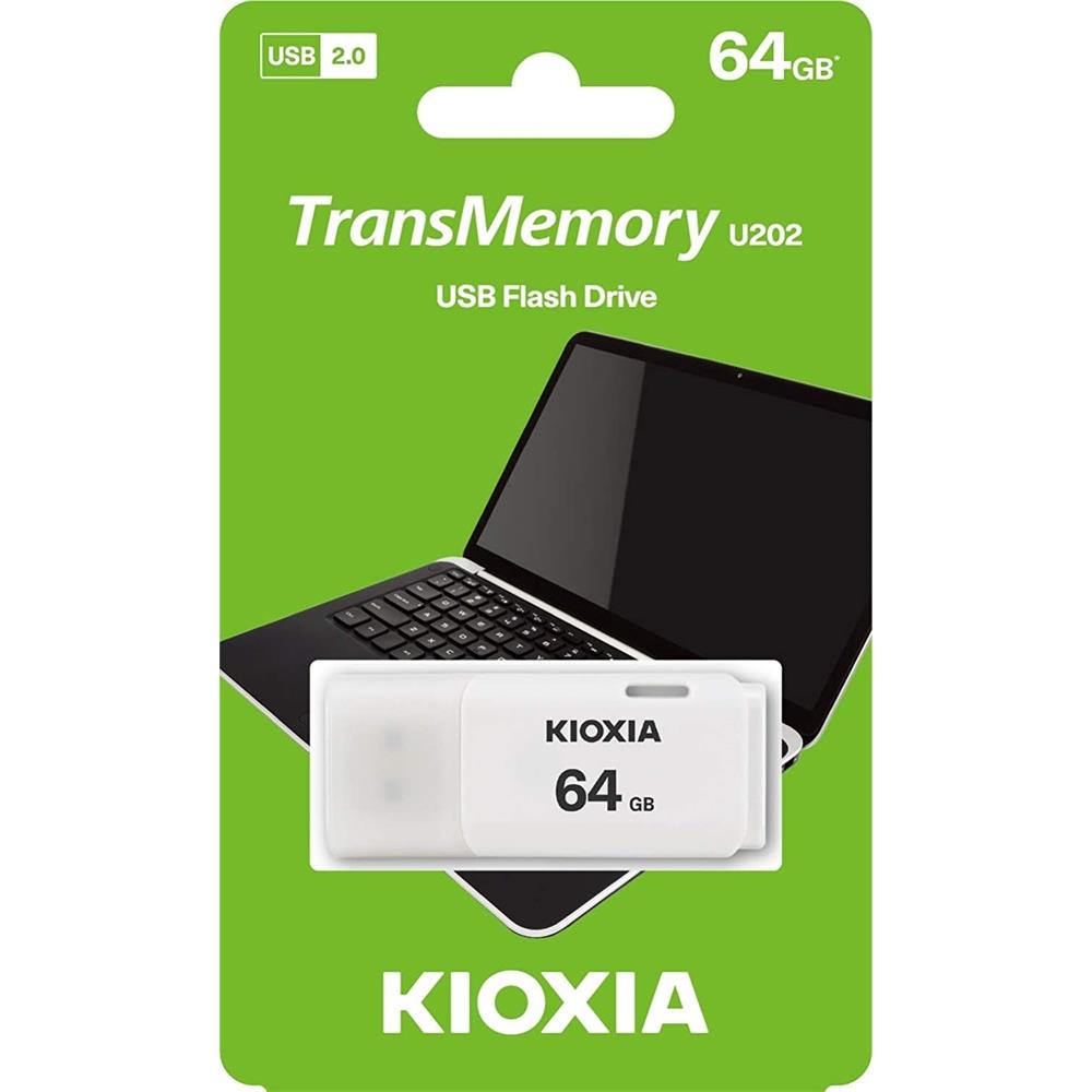 64GB Pendrive USB2.0 fehér Kioxia Hayabusa U202 fotó, illusztráció : LU202W064GG4