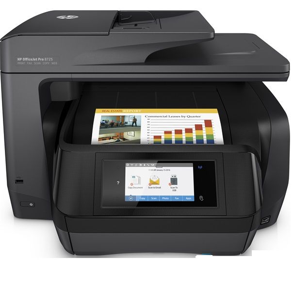 Multifunkciós nyomtató tintasugaras A4 HP OfficeJet Pro 8725 e-AiO fotó, illusztráció : M9L80A