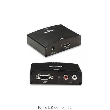 VGA-ról HDMI-re Átalakító PC Audio/Video-ról HDMI-re koverter fotó, illusztráció : MANHATTAN-177351