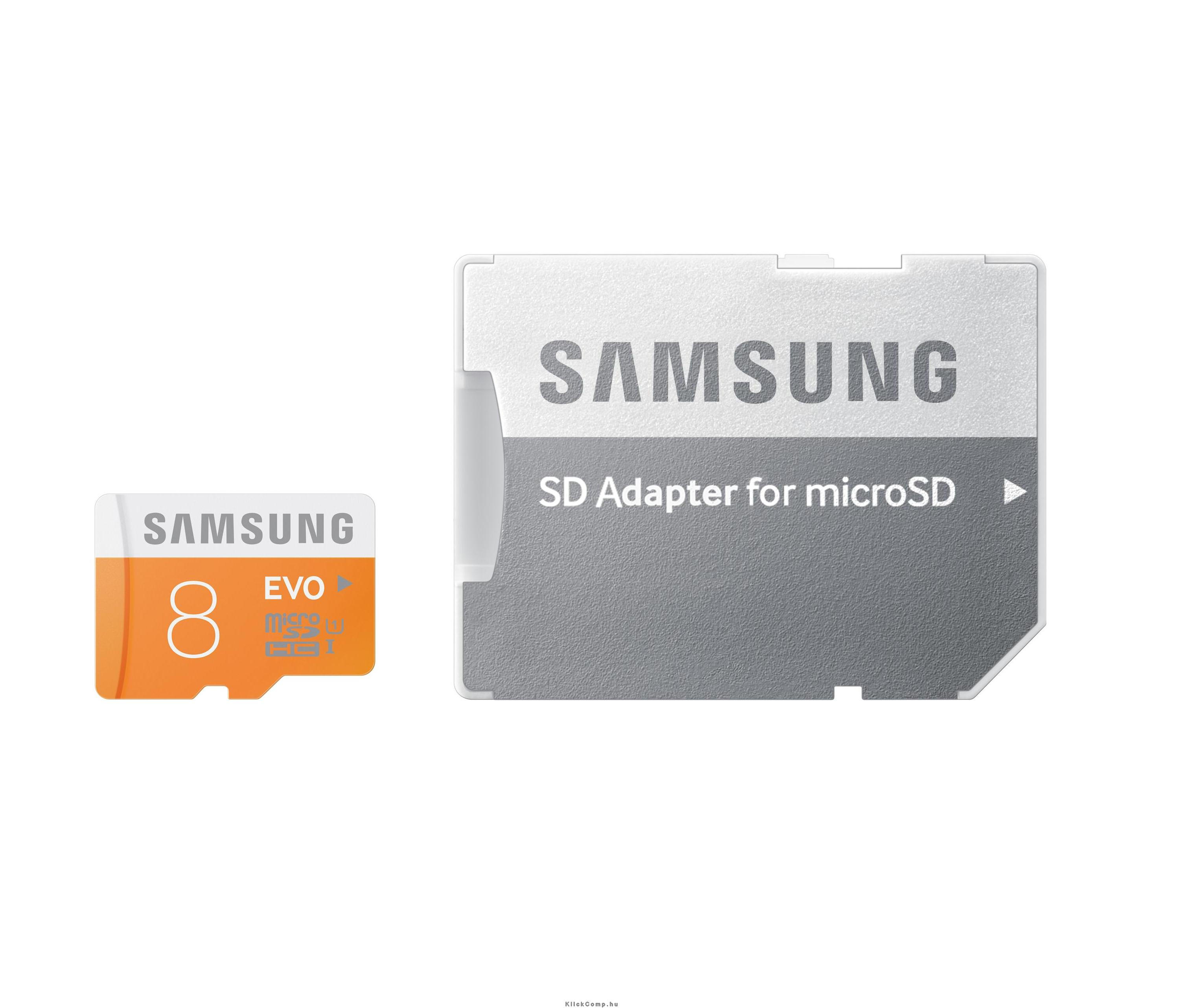 MicroSD kártya ADAPTERREL 8GB EVO, MB-MP08DA/EU Class10, UHS-1 Grade1, Up to 48 fotó, illusztráció : MB-MP08DA_EU