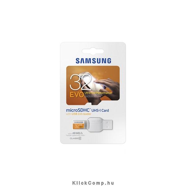 Memória-kártya 32GB MicroSD Class10 USB ADAPTERREL Samsung EVO MB-MP32DC/EU fotó, illusztráció : MB-MP32DC_EU