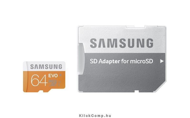 MicroSD kártya ADAPTERREL 64GB EVO, MB-MP64DA/EU Class10, UHS-1 Grade1, Up to 4 fotó, illusztráció : MB-MP64DA_EU