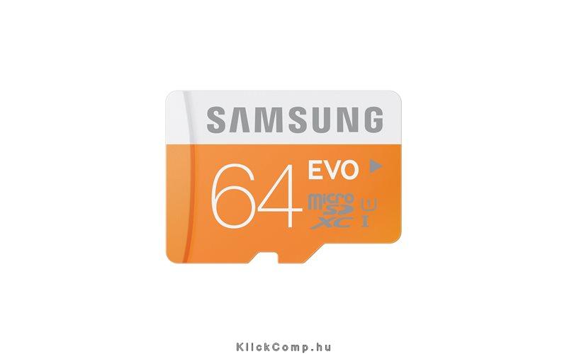 MicroSD kártya ADAPTER NÉLKÜL 64GB EVO, MB-MP64D/EU Class10, UHS-1 Grade1, Up t fotó, illusztráció : MB-MP64D_EU